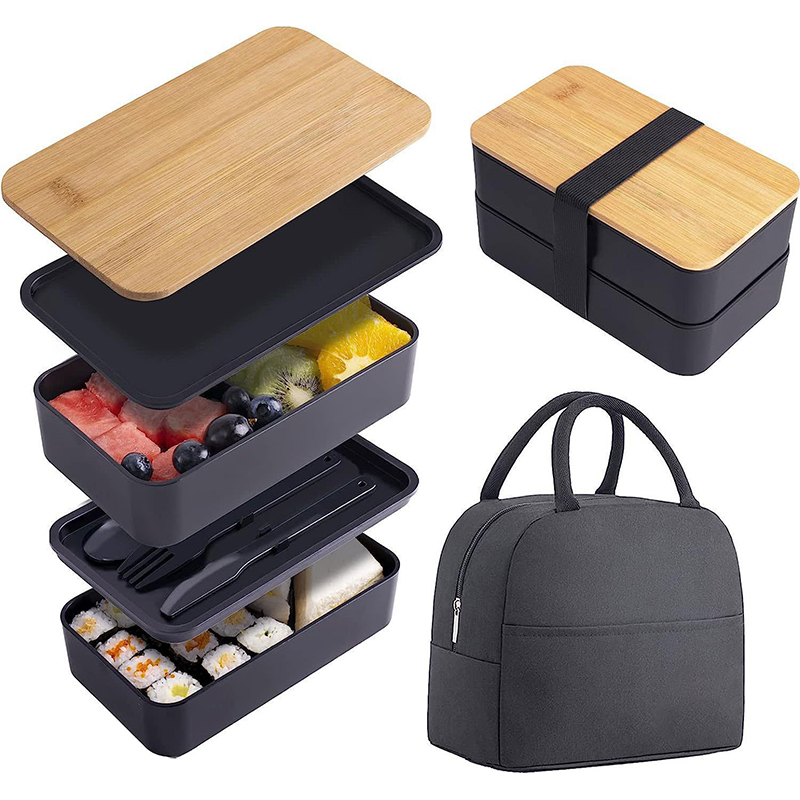 Meal Prep Rezepte - Boîte à Bento empilable avec ustensiles