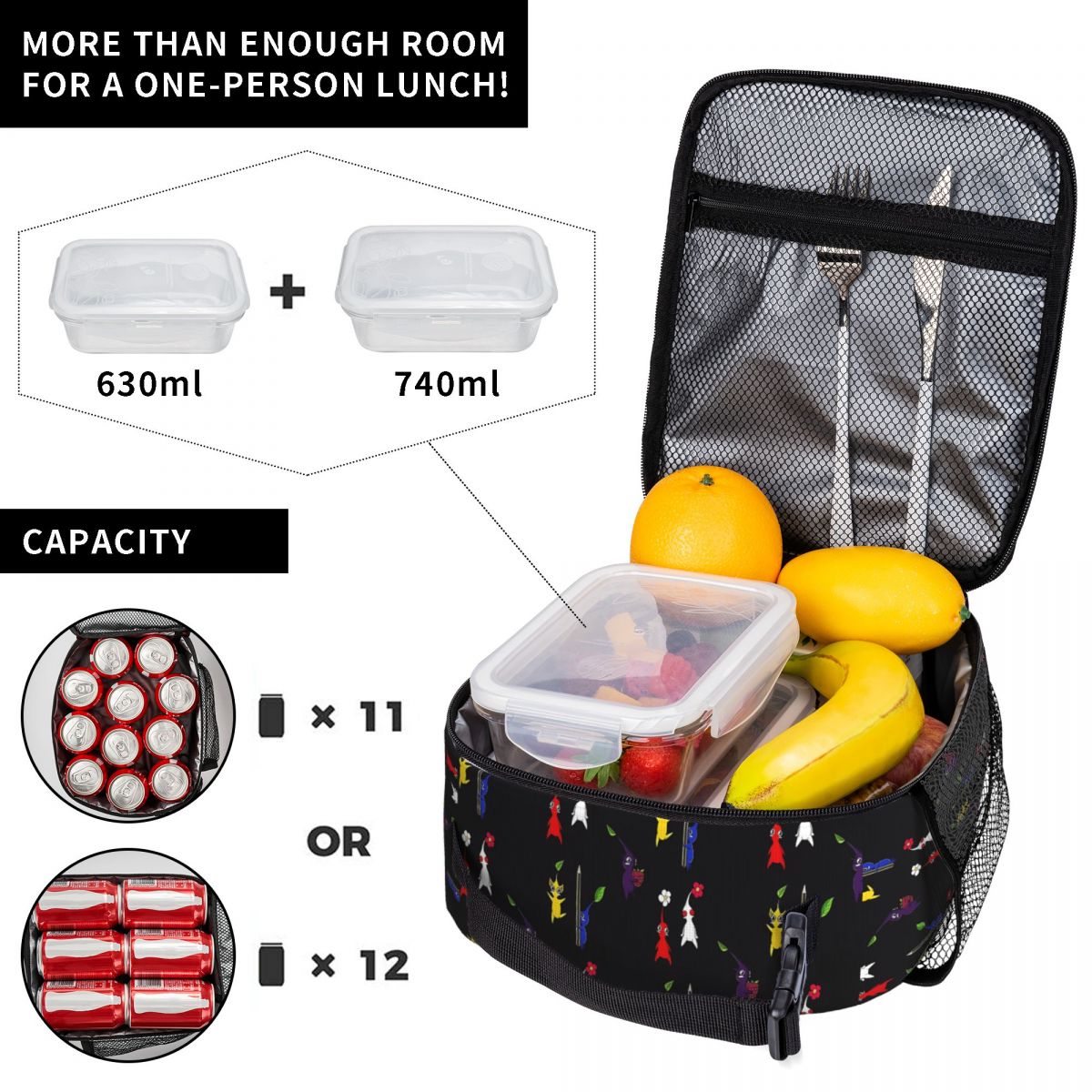 Sac à déjeuner féminin à motif - Meal Prep Yellow avis et prix